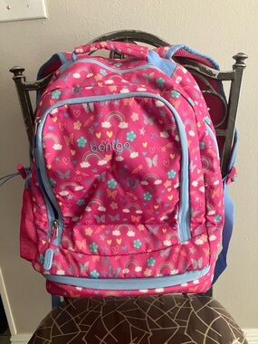 BENTGO Girl’s Pink Rainbow Prints 2-in-1 Backpack & Insulated Lunch Bag